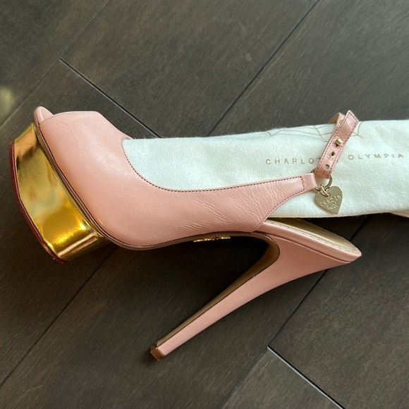 Pink Charlotte Olympia sling back sandals - Picture 7 of 9